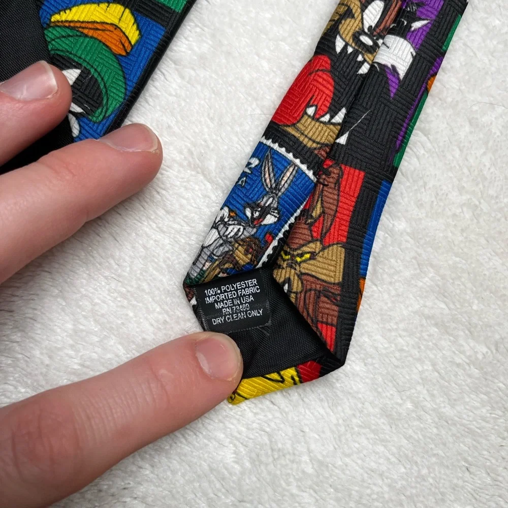Looney Tunes Cartoon Stamp Collection Tie OS Vintage 1997 Warner Bros Multicolor